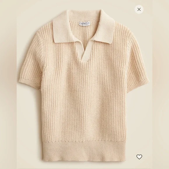 NWT Crewcuts Kids' short-sleeve johnny-collar sweater-polo,size 4-5 - Picture 1 of 4